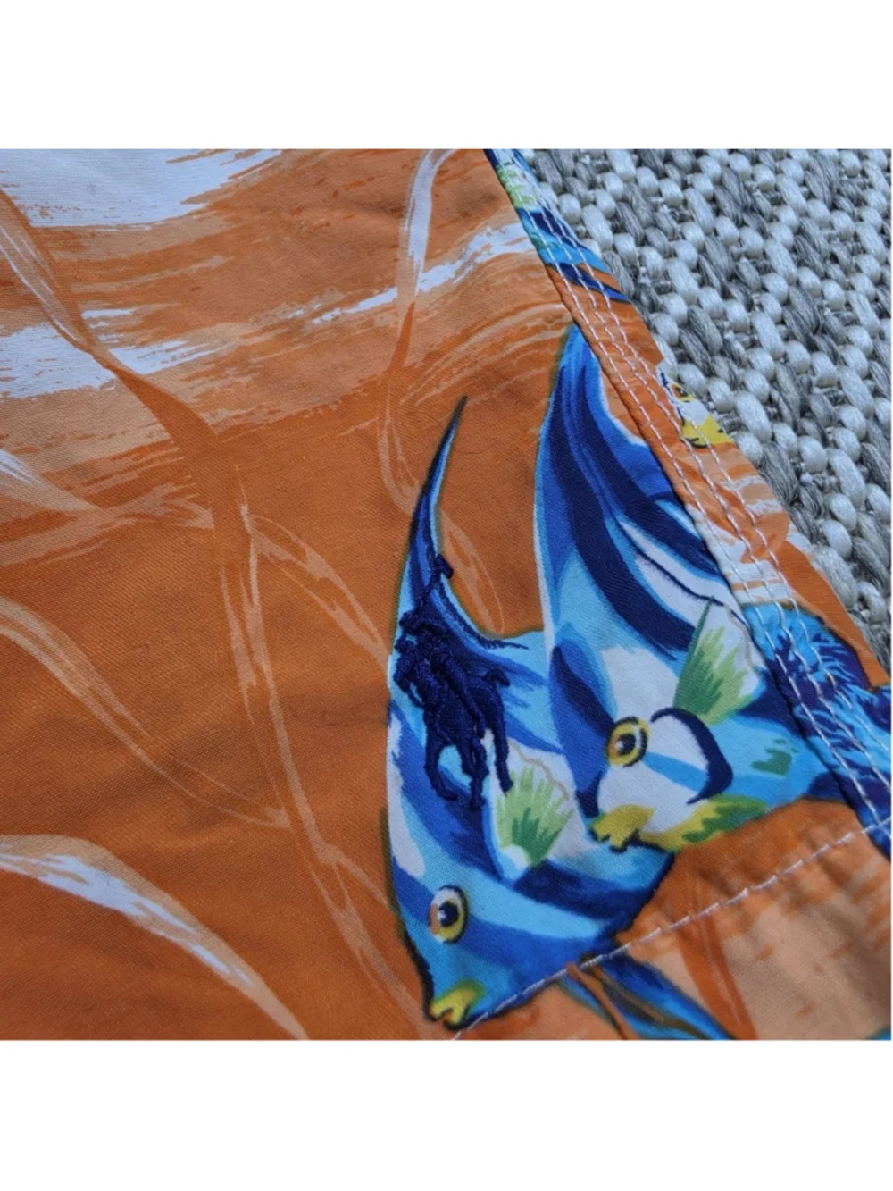 Polo Ralph Lauren Swim Trunks Mens L Orange Tropical Fish Coral Board Shorts